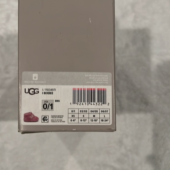 NEW in Box Infant Girls Pink Ugg Bixbee Booties Size 0/1 - Picture 2 of 4